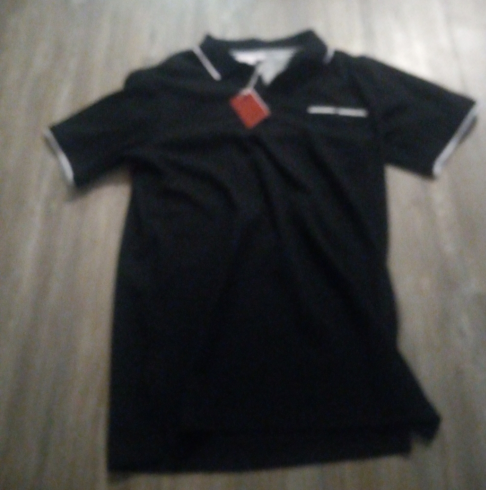 Smash Mens Polo Button Up Type Shirt Black And White Size 2XL Side Button...